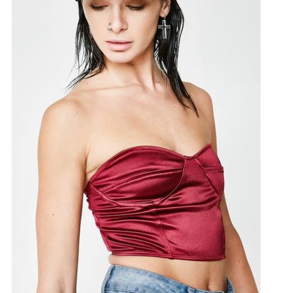 burgundy bustier top